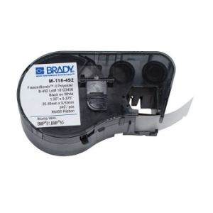 Picture of BMP51 BMP53 B-492 Ultra Thin Polyester Laboratory Labels, Black/White, 12.7mm x 25.4mm, (was 143324) 170894