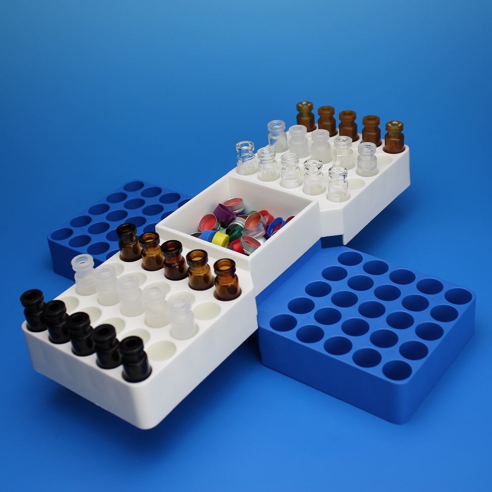 96 Position Snap Rack™, White for 8mm Vials 9700-08