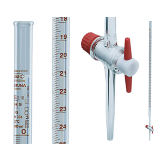 Picture of Burette, Schellbach, VOLAC FORTUNA, 25 ml : 0.10ml, straight stopcock, DE-M, US9803/WAC/G