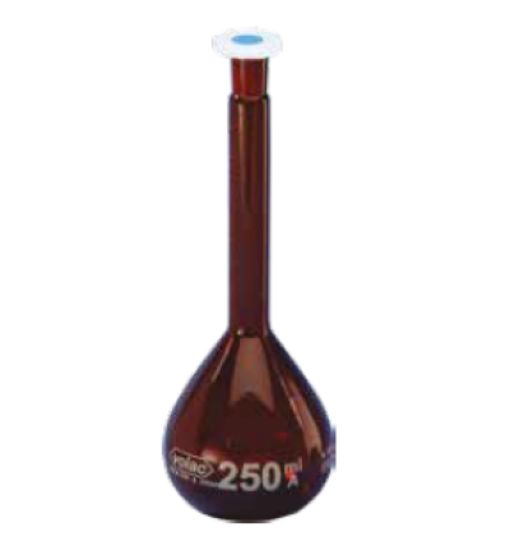 Picture of Volumetric Flask, amber glass, VOLAC FORTUNA, 10 ml, with TS 10/19, DE-M, US258/AM/WAC/B/5