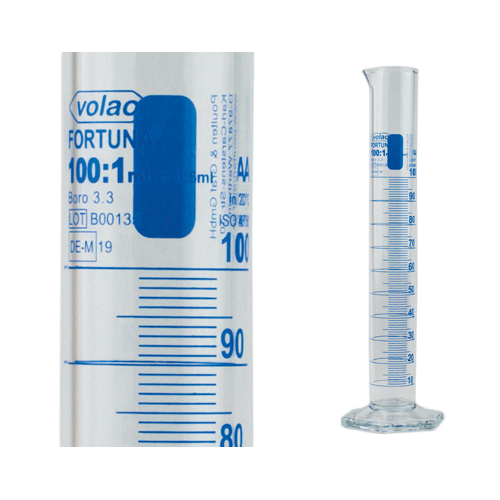 Graduated Cylinders, VOLAC FORTUNA, 10 ml : 0.2 ml, hexagonal base, DE-M, US263/WAC/B/2