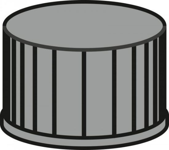 Picture of Screw closure, N 13, PP, black, closed top, Red Rubber/FEP colorless, 1.5 mm   702051 