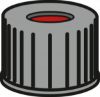 Picture of Screw closure, N 10, PP, black, center hole, PTFE red/Silicone w./PTFE red,1.0mm 702048 