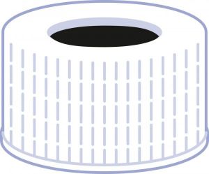 Picture of Screw closure, N 24, polypropylene, white, center hole, no liner  702060