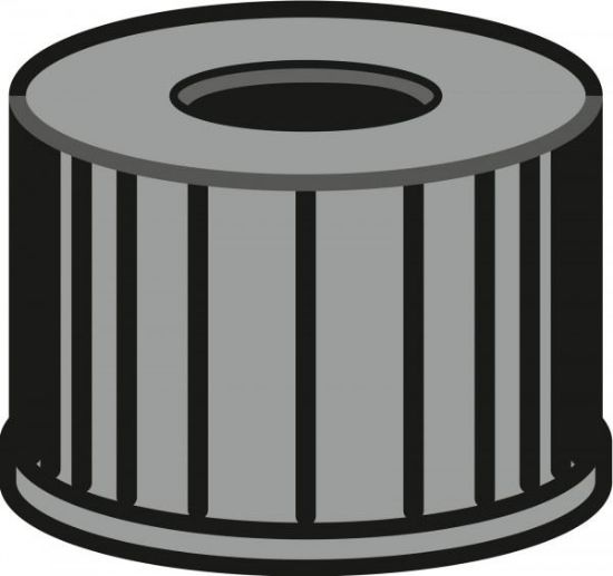 Picture of  Screw closure, N 8, PP, black, center hole, no liner 70249