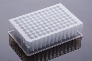 Picture of 0.5 mL 96 Well Deep Well Plate, V-Bottom,  Round Well , Sterile, 10/pk, 50/cs 501601