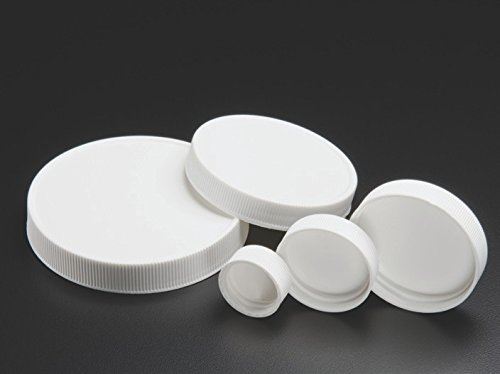 24-414mm White, Polypropylene Open Hole Cap, Bonded .125" PTFE/Silicone Liner  , pk 144, 34-527/144
