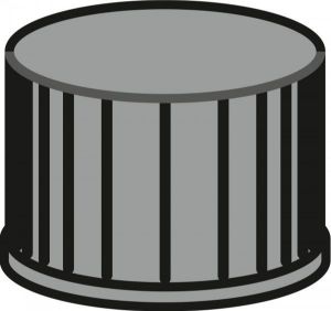 Picture of Screw closure, N 8, PP, black, closed top, Silicone white/PTFE red, 1.3 mm  702066