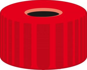 Picture of Screw closure, N 9, PP, red, center hole, no liner 702163