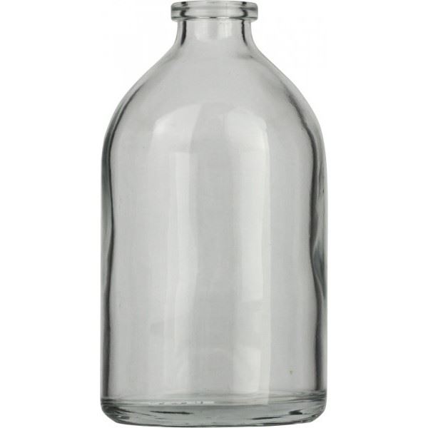 Crimp neck vial, N 20, 51.6x94.5 mm,100.0 mL,flat bott.,flat neck, clear,3rd cl.  70209.1 