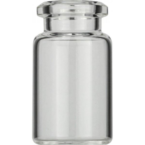 Crimp neck vial, N 20, 21.7x38.25 mm, 5.0 mL, flat bottom, beveled neck, clear 702020