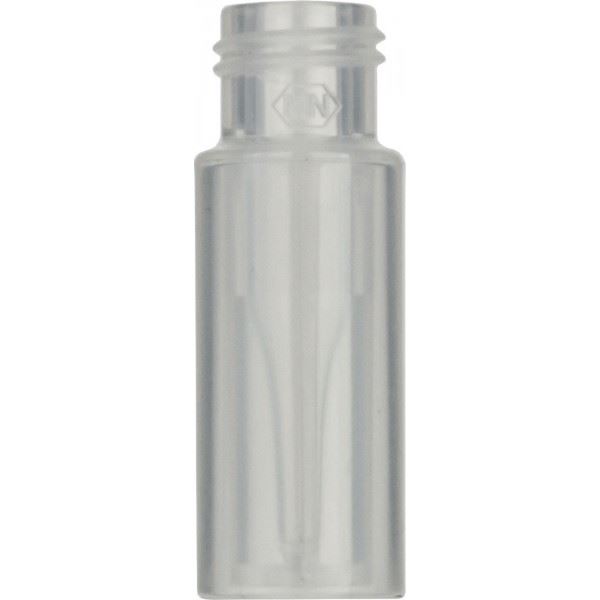 Screw neck vial, N 9, 11.6x32.0 mm, PP tr., w. intergr. 0.2 mL con. glass insert  702135
