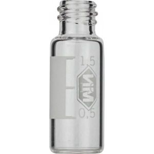 Picture of Screw neck vial, N 8, 11.6x32.0 mm, 1.5 mL, label, flat bottom, clear 702004MN