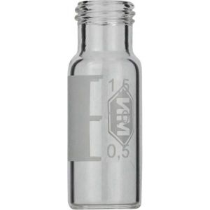 Picture of Screw neck vial, N 9, 11.6x32.0 mm, 1.5 mL, label, flat bottom, clear  702283
