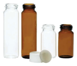 Picture of Precleaned - 40mL Clear Vial,  24-414mm Open Top White Polypropylene Closure,  .100" PTFE/Silicone Lined 9-105-2