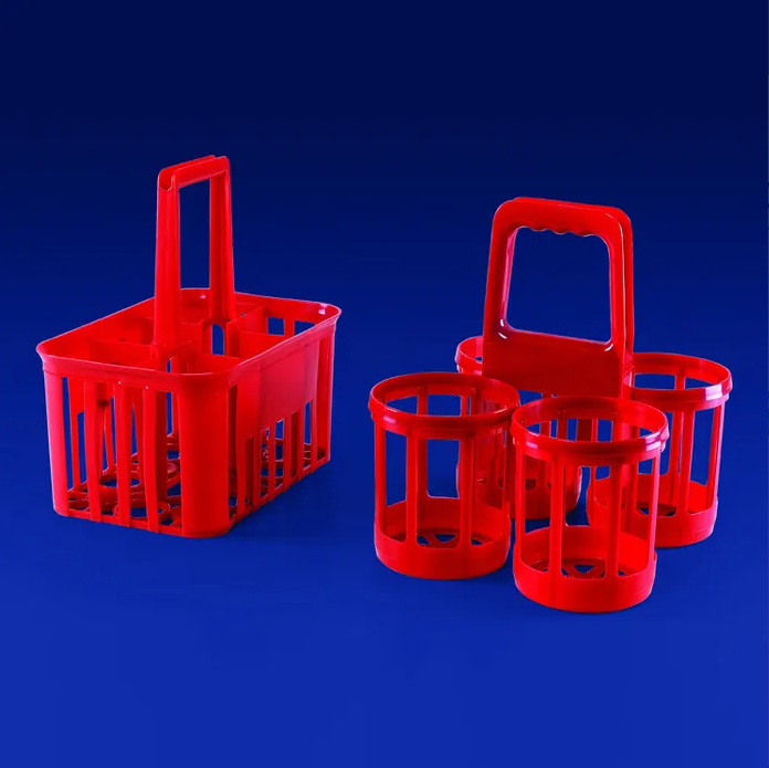 BOTTLE CARRIER HDPE - *RED* 4 Place KAR396