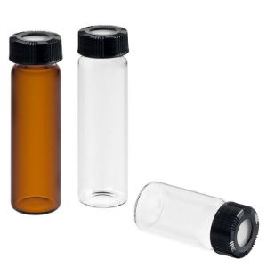 Picture of Precleaned - 60mL Clear Vial,  24-414mm Open Top White Polypropylene Closure,  .100" PTFE/Silicone Lined 9-093-2