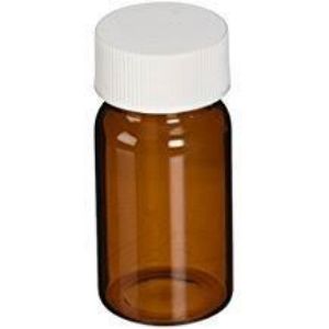 Picture of Precleaned & Certified - 20mL Amber Vial, 24-400mm Solid Top White Polypropylene Closure, PTFE Lined, pk100, 9A-088-3