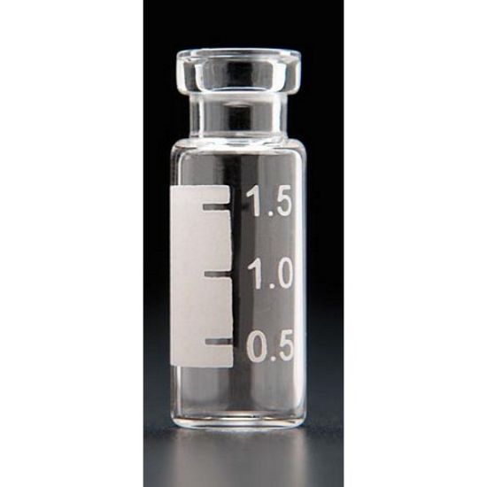 Picture of 2.0mL LO (Large Opening) Clear Vial, 12x32mm, with White Graduated Spot, 11mm Crimp 32011LE-1232
