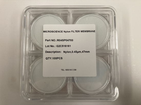 Picture of Membrane Filter Nylon 0.45um 47mm, plain white non-sterile R04SP04700