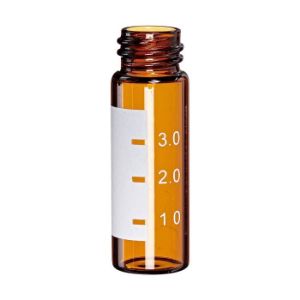 Picture of 4.0mL Amber Vial, 15x45mm, with White Graduated Spot, 13-425mm Thread 34013E-1545A