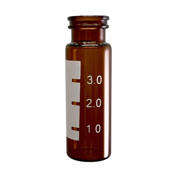 4.0mL Amber Vial, 15x45mm, with White Graduated Spot, 13mm Crimp/Snap Ring™ 34013SE-15A