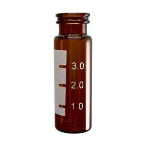 Picture of 4.0mL Amber Vial, 15x45mm, with White Graduated Spot, 13mm Crimp/Snap Ring™ 34013SE-15A