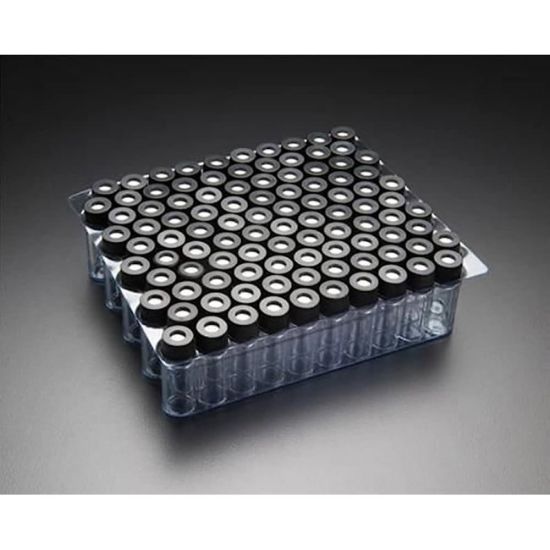 Picture of Amber 8-425mm Threaded Vial, 12x32mm, Black Polypropylene Cap, Red PTFE/Silicone Septa, 0.065" 806550-1232A