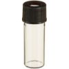 Picture of Clear 13-425mm Threaded Vial, 15x45mm, Black Polypropylene Cap, Red PTFE/Silicone Septa, 0.060" 806050-1545