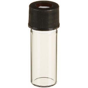 Picture of Clear 8-425mm Threaded Vial, 12x32mm, Black Polypropylene Cap, PTFE/Red Rubber Septa, 0.040" 804040-1232