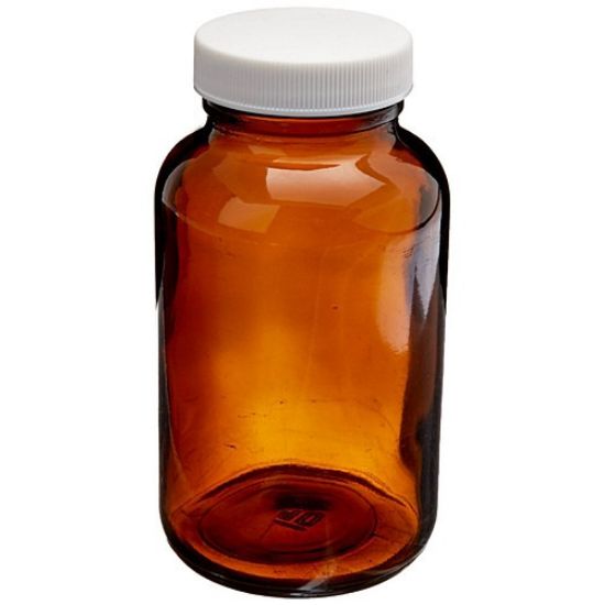 Picture of Precleaned - 8 oz, 250cc Wide Mouth Packer, 65x119mm, 45-400mm Thread, White Closure, PTFE Lined  9-223-2