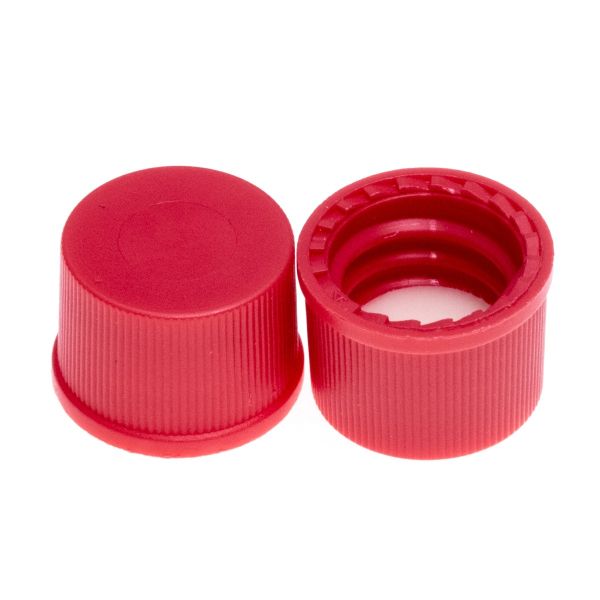 8-425mm Solid Top, Red Polypropylene Cap, PTFE/F217 Lined, 5360-08R