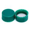 Picture of 9mm Solid Top R.A.M.™ Ribbed Cap, Green Polypropylene, PTFE/F217 Lined, 5360-09G