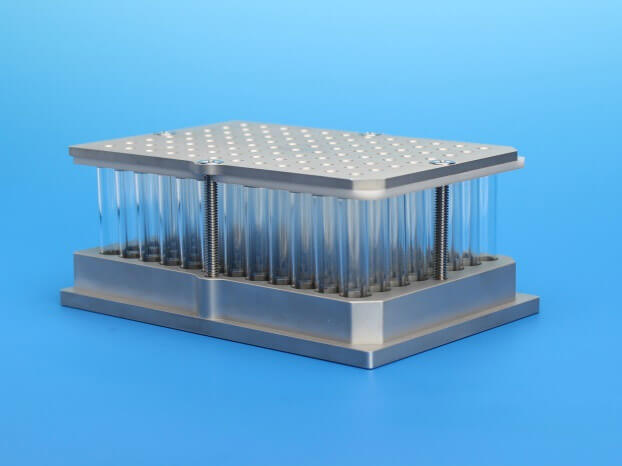 0.5mL MTP System ABS Plate with Glass 9x17mm Flat Bottom Vials & Molded Tan PTFE/Silicone Liner , 9905M-812FB