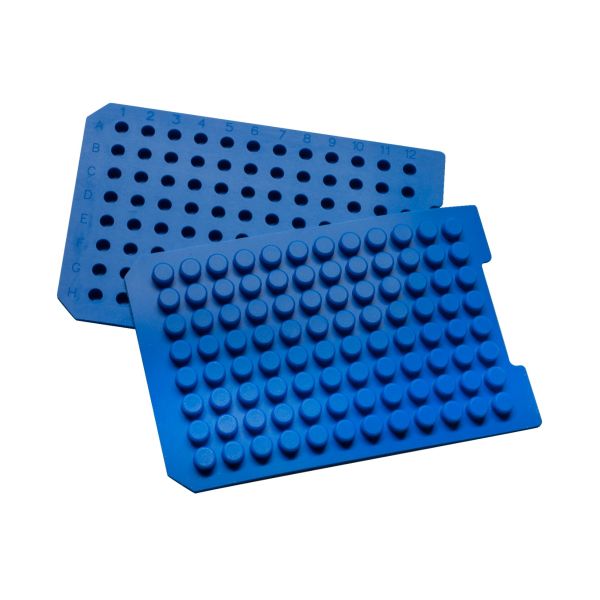 96 Round Pre-Slit (7mm Diameter Plug) Royal Blue Sealing Mat with Spray Coated PTFE/Premium Silicone, 976757MR-96B
