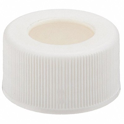 33-400mm White, Polypropylene Open Hole Cap, Bonded PTFE/Silicone Liner, 34-529