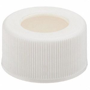 Picture of 33-400mm White, Polypropylene Open Hole Cap, Bonded PTFE/Silicone Liner, 34-529