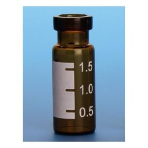 Picture of 1.5ml Amber Glass Crimp Neck Vial w/Write-on Spot, 11mm, bx 100, MSV3211LE-1232A