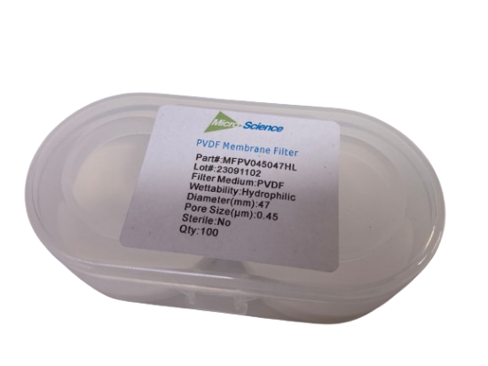 Picture of Membrane Filter Hyphilic PVDF 0.45um47mm non-sterile box100 MFPV045047HL