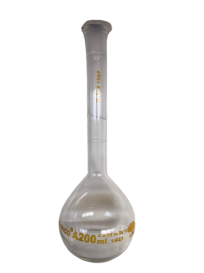 Picture of 200ml Volumetric Flask Class A PEStop, MS GVF200PS