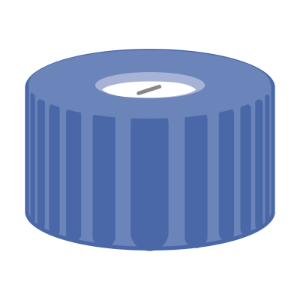 Picture of Screw closure,N 9,PP,blue,center hole Silicone white/Polyimide orange,slit,1.0mm,fluorine-free 702405