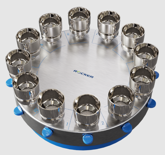 Picture of SolarVac 1201-MB, 12 Places Rotary Manifold with Rocker SF funnel adaptor and 12 of 100ml SF funnel 1861201-02