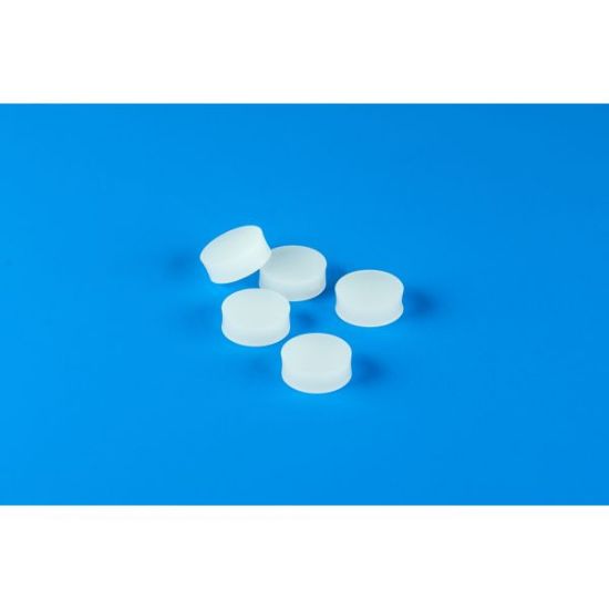 Picture of 17mm (21/32") Diameter General Purpose Low Bleed Milky White GC Septa, 3mm Thick, over 100 Injections, Max Temp 250°C 606GPW-17