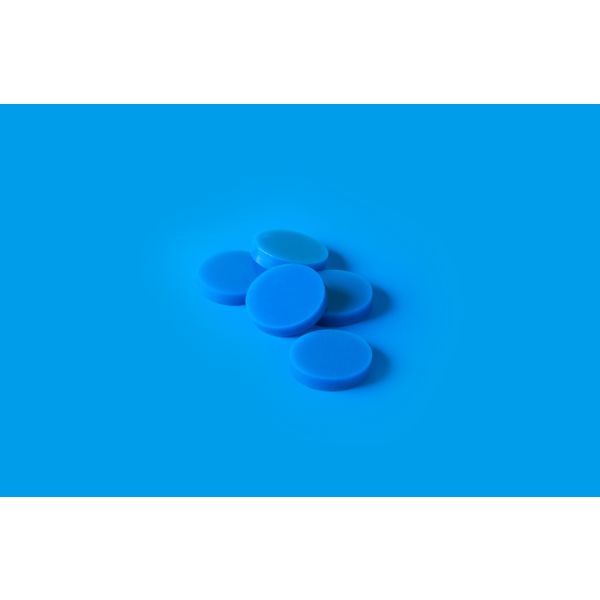 11mm (7/16") Diameter HT-X High Temp Low Bleed Blue Silicone GC Septa, Long Life - 200 Injections, Max Temp 350°C 606HTX-11