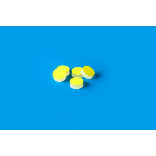17mm (21/32") Diameter Low Bleed Yellow PTFE/Cream Silicone Septa, 3mm Thick, Max Temp 250°C 606MSLB-17