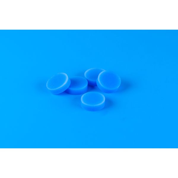 9.5mm (3/8") Diameter General Purpose Blue Silicone GC Septa, 3mm Thick, Up to 150 Injections, Max Temp 250°C 606GPB-9.5