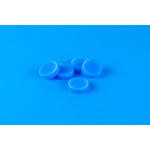 Picture of 9.5mm (3/8") Diameter General Purpose Blue Silicone GC Septa, 3mm Thick, Up to 150 Injections, Max Temp 250°C 606GPB-9.5