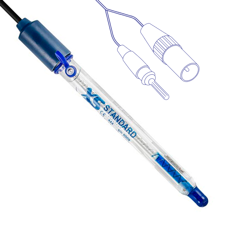 XS Sensor STANDARD T DIN + BANANA, With temperature sensor NTC 30 KΩ, fixed cable DIN+banana 4 mm 32200463