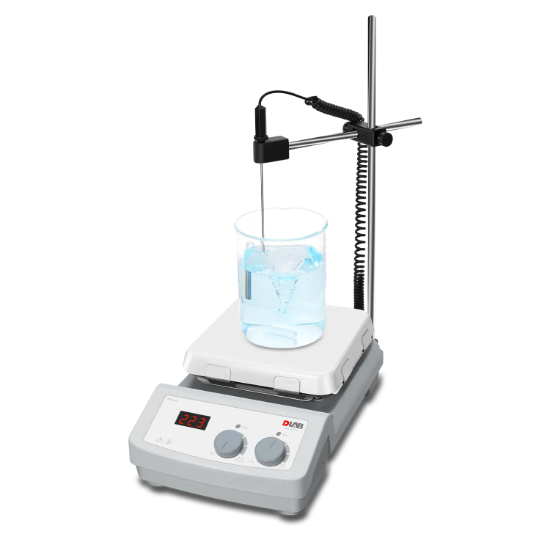 Picture of MS7-H550-S package 2:  Hotplate Magnetic Stirrer (550°C) & PT1000A & Support clamp, 8130122211+18901706