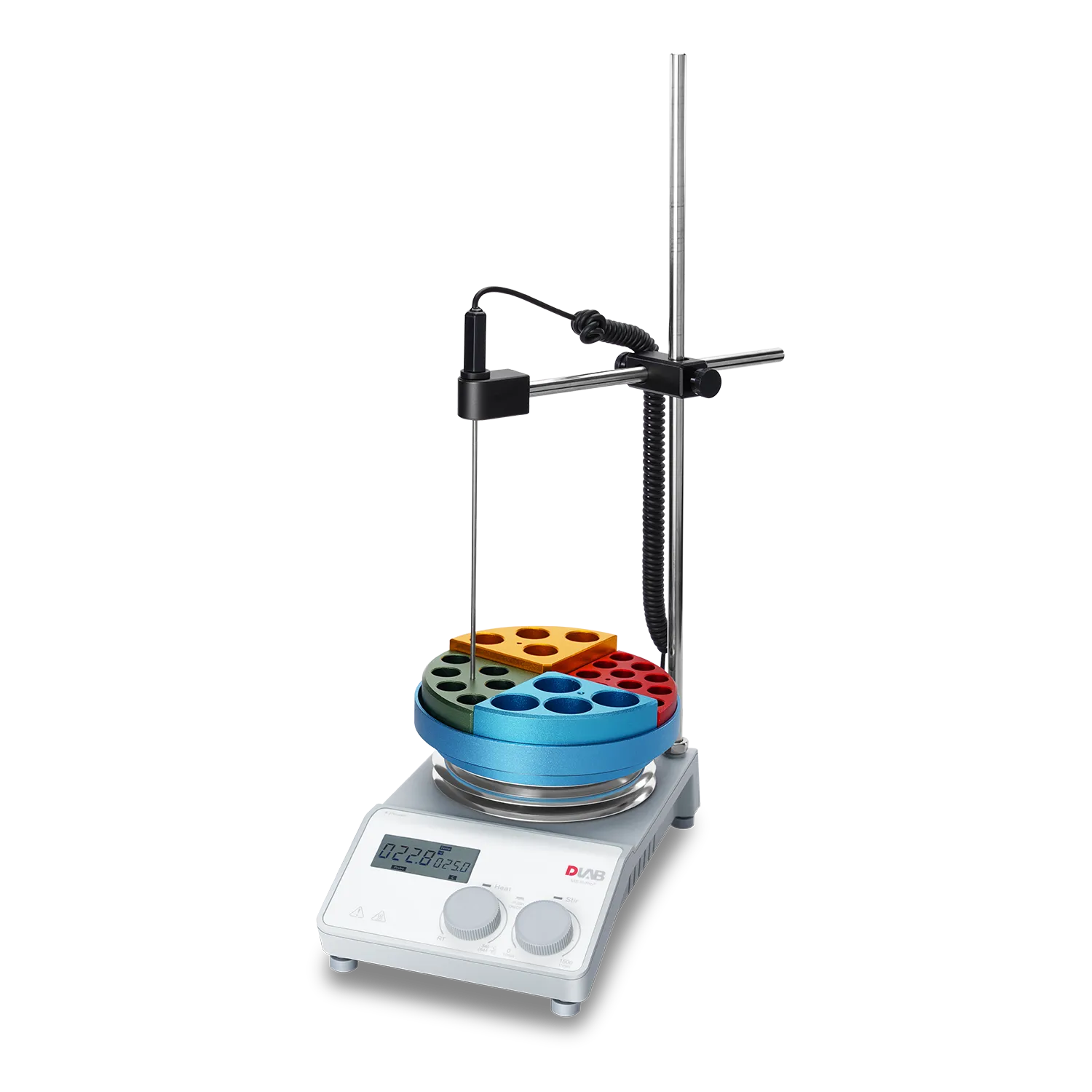 MS-H-Pro+ Stainless Steel Package 2: Hotplate Magnetic Stirrer & PT1000A  & Support clamp, 8130221110+18901706